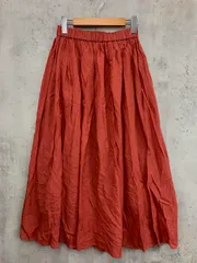 le Glazik ル グラジック ギャザープリーツ ボリューム ワイド ロング スカート size36/オレンジレッド ■◇ レディース