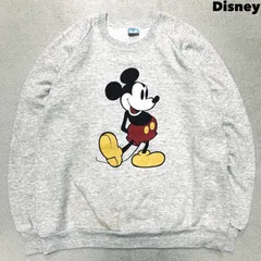 Disney USA製 アメリカ製 スウェットシャツ トレーナー プリント Mickey Mouse ミッキーマウス XLサイズ アッシュグレー ディズニー