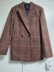 JMY ジェイエムワイ レディース ブラウン CHECK ダブル ジャケット S 新品
