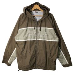 FILA アノラック ハーフジップ ナイロン ベージュ オーバーサイズ 
