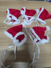 10cmぬいぐるみ服 サンタケープ5個&赤帽子服