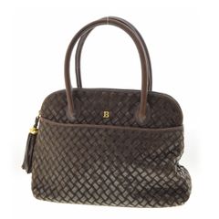 BALLY バリー 2way ハンドバッグ 型押しレザー 黒 ゴールド金具 自立