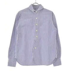 【HAVERSACK】821541A ラウンドカラー ストライプ長袖シャツ