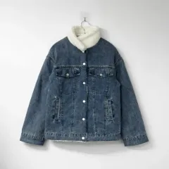新品フリースデニムジャケット