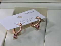 ワンタッチ キュービック イヤリング ローズゴールド