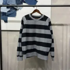 (100) アメリカンイーグル ストライプ スウェット長袖 Tシャツ