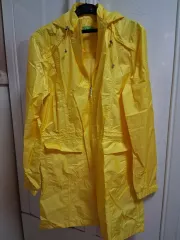 イェロー ウィンドブレーカーとレインコート フード ロング ジャケット