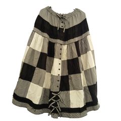 デニムリメイク☆お好きな面で⸜(*ˊᗜˋ*)⸝ブロックチェックモノトーン