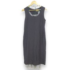 美品 22SS UNITED ARROWS×NAOKO TSUJI ユナイテッドアローズ×辻直子 ノースリーブ+キャミソール 2WAY ワンピース 38 グレー×グリーン レディース 古着 中古 USED