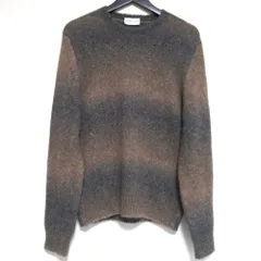 美品 Settefili Cashmere セッテフィーリカシミヤ グラデーションボーダー アルパカ ニット セーター 48/Sサイズ ベージュ×グレー メンズ 古着 中古 USEDのサムネイル