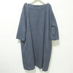 美品 45R フォーティファイブアール MOTTAINAI ウールの馬比古DRESS ワンピース 6125919 ネイビー レディース 古着 中古 USEDのサムネイル