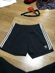 アディダス 3本線 ハーフパンツ ブラック XL