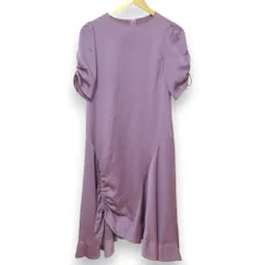 美品 BLUE LABEL CRESTBRIDGE ブルーレーベルクレストブリッジ 辻直子コラボ ストレッチハンマーサテンワンピース 36 パープル レディース 古着 中古 USED