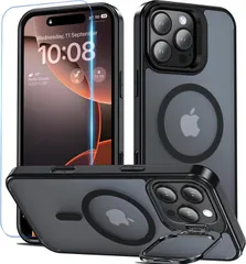 8P426 iPhone 16 Pro Max ケース ブラック ガラスフィルム