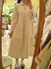 アイボリー シャツ ロング ONE PIECE