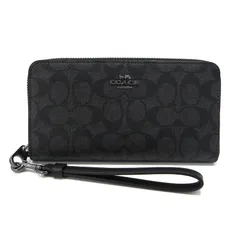 【三重本店】 中古 COACH | コーチ 長財布 ロングジップアラウンドウォレット CW778 シグネチャー ブラック 【125】