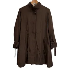 良品 LEONARD FASHION レオナールファッション 比翼仕立て ステンカラーコート 13R ブラウン レディース 古着 中古 USED