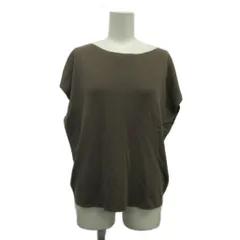 オペークドットクリップ OPAQUE.CLIP ニット カットソー フレンチスリーブ ボートネック 36 S 茶色 ブラウン /XZ ■ECD001