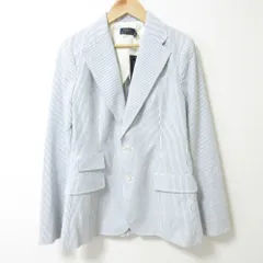未使用 POLO RALPH LAUREN ポロラルフローレン ストライプ シアサッカー テーラードジャケット サイズ4 ライトブルー  レディース 古着 中古 USED