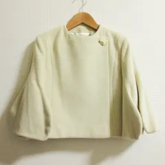 良品 STELLA McCARTNEY ステラマッカートニー ウールカシミヤ バルーンスリーブ ノーカラージャケット サイズ38 アイボリー レディース 古着 中古 USEDのサムネイル