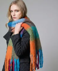 ボドルボドル バイカラー CHECK チャンキー マフラー (POINT コーデ IN )