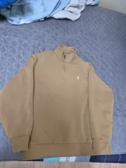 ポロ ラルフローレン ハーフジップアップ スウェット ベージュ XLサイズ