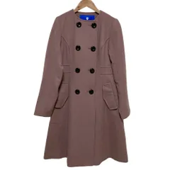 美品 BLUE LABEL CRESTBRIDGE ブルーレーベルクレストブリッジ ノーカラーウールコート 55B04-655-14 サイズ36 ピンク レディース 古着 中古 USEDのサムネイル