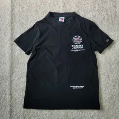 TOMMY JEANS トミー ジーンズ ワールドワイド ロゴ 半袖 Tシャツ (ブラック/M)