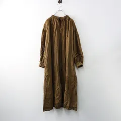 【値下げ】2025SS 定価4.8万 ネストローブ nest Robe UpcycleLino 近江晒しレースワンピース F/ブラウン ドレス ロング ワイド【2400014411966】のサムネイル