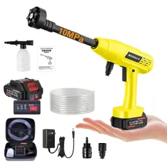 ☆新品☆高圧洗浄機 コードレス 充電式 10MPa圧力 30000mAh 最大噴射距離10M 3段階水?調節 出水自動化 ボタン長押し不要 噴射水量8L/min 洗車店監修 高圧 洗浄機 収納ボックス付き 日本語取扱説明書 6in1ノズル バ f7a79cec