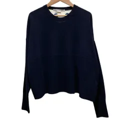 美品 Stella McCartney ステラマッカートニー オレンジ シルクバック ウールニット セーター トップス 602038 SIZE38 ネイビー レディース 古着 中古 USED
