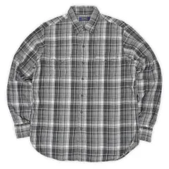 ポロラルフローレン POLO RALPH LAUREN 00s 2000年代 ガーゼ ウエスタンシャツ チェック柄 2PLY USA ヴィンテージ アメリカ 古着 メンズ シャツ グレー ブラック L【中古】