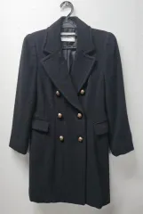 LIST ブラック ダブル ボタン コート 66