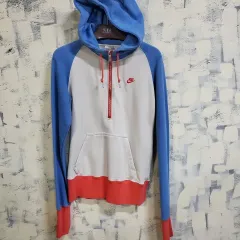ナイキ カラーブロック ハーフジップ フードTシャツ M