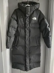 THE NORTH FACE ザノースフェイス グース ブラック ダウンジャケット ロング丈 (XS)85 状態 良し