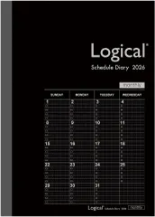 未使用品 ナカバヤシ 2026 ロジカルダイアリー 月間ブロック A5 ブラック NS-A502-26BD【送料無料】【メール便でお送りします】代引き不可