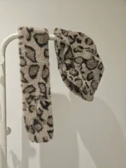 ヒョウ柄 ファー 帽子/マフラー セット