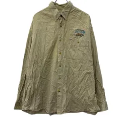 90～00s Lee SPORT 長袖 柄シャツ XL ベージュ リースポーツ ボタンダウン ～00年代 ワンポイント刺繍 胸ポケット 春秋物 a803-6604のサムネイル