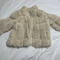 アイボリー ファー ショート ジャケット