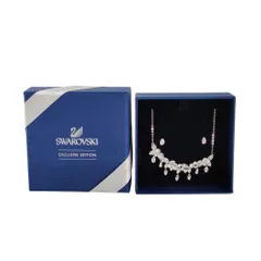 新品同様 SWAROVSKI スワロフスキー EXCLUSIVE EDITION Diapason ネックレス ピアス 2点セット シルバーカラー レディース 古着 中古 USED