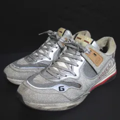 GUCCI グッチ ウルトラスペース グリッター スニーカー シューズ サイズ9 28cm相当 シルバーカラー メンズ 古着 中古 USED
