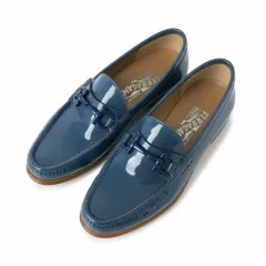 サルヴァトーレ・フェラガモ ガンチーニ ローファー ブルー 220mm