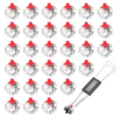 SALUDABLE キースイッチ キーキャップ キーボード 工具 キープラー キートップ 外し 交換 (赤軸 30個 + 引抜工具セット)