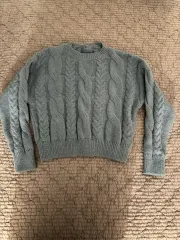 ケーブルニットセーター スカイブルー