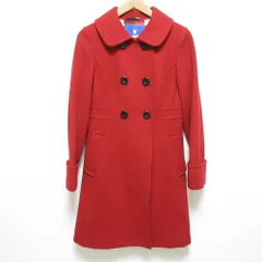 良品 BLUE LABEL CRESTBRIDGE ブルーレーベルクレストブリッジ ダブルブレスト ウールコート 55B31-678-16 サイズ38 レッド レディース 古着 中古 USEDのサムネイル