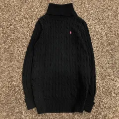 S ポロラルフローレン レディース タートルネック ケーブルニット