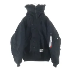 WTAPS (ダブルタップス) ×ALPHA INDUSTRIES N-2B アルファインダストリーズ コアスペック ファーフーデッド ナイロンジャケット ブラック TA0690-9001