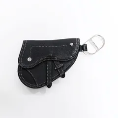 Christian Dior クリスチャンディオール ポーチ レザー サドルバッグ バッグ チャーム ミニ キーホルダー【中古】