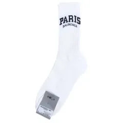 BALENCIAGA (バレンシアガ) Paris Tennis Socks パリステニスソックス 靴下 ホワイト 689802のサムネイル