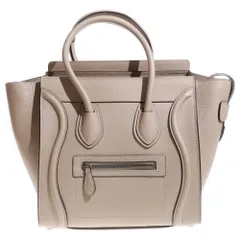 CELINE (セリーヌ) ラゲージ マイクロショッパー レザーハンドバッグ ベージュ